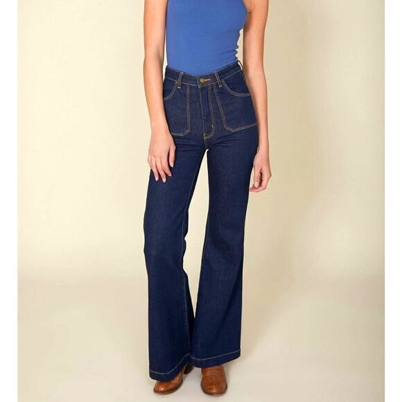 ROLLA'S Denim - ROLLAS jeans east coast flares dark denim bell bottoms high rise NWT 32